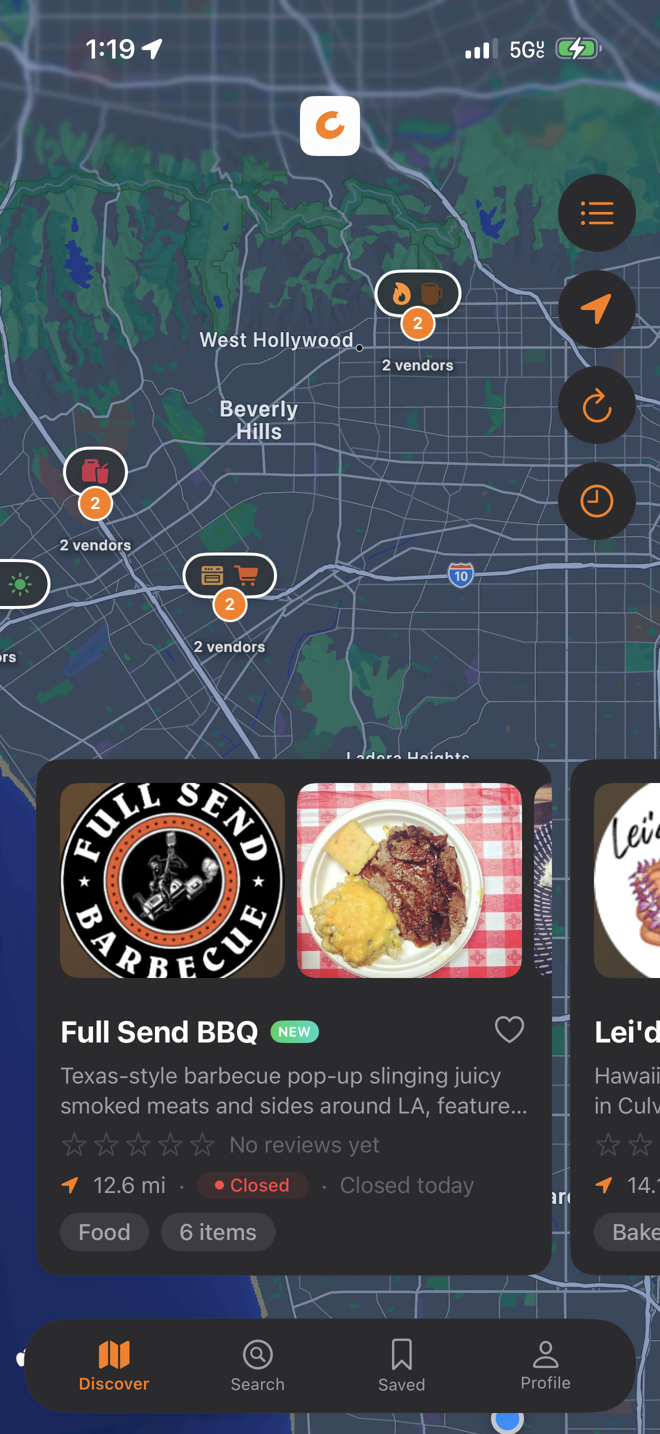 Discover vendors on a map